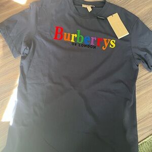 Burberry Dark Blue Tee with Classic Logo